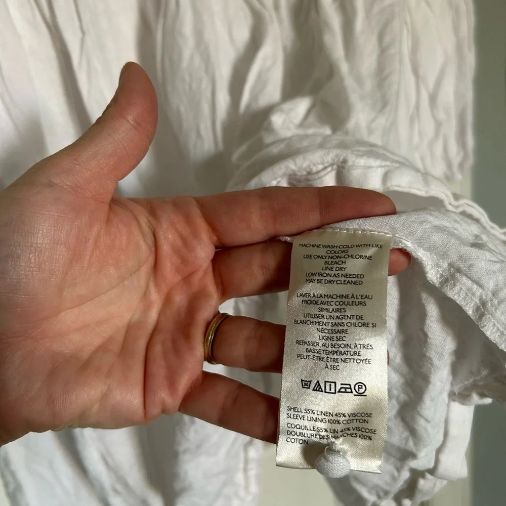 Anthropologie Textured White Blouse - Picture 5 of 9